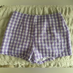 Purple Plaid Shorts